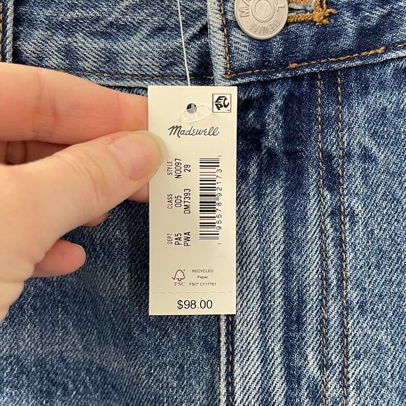 NWT Madewell 29 / 8 Denim Mid Rise Maxi Skirt in Pratt Wash NO097 - Picture 8 of 12